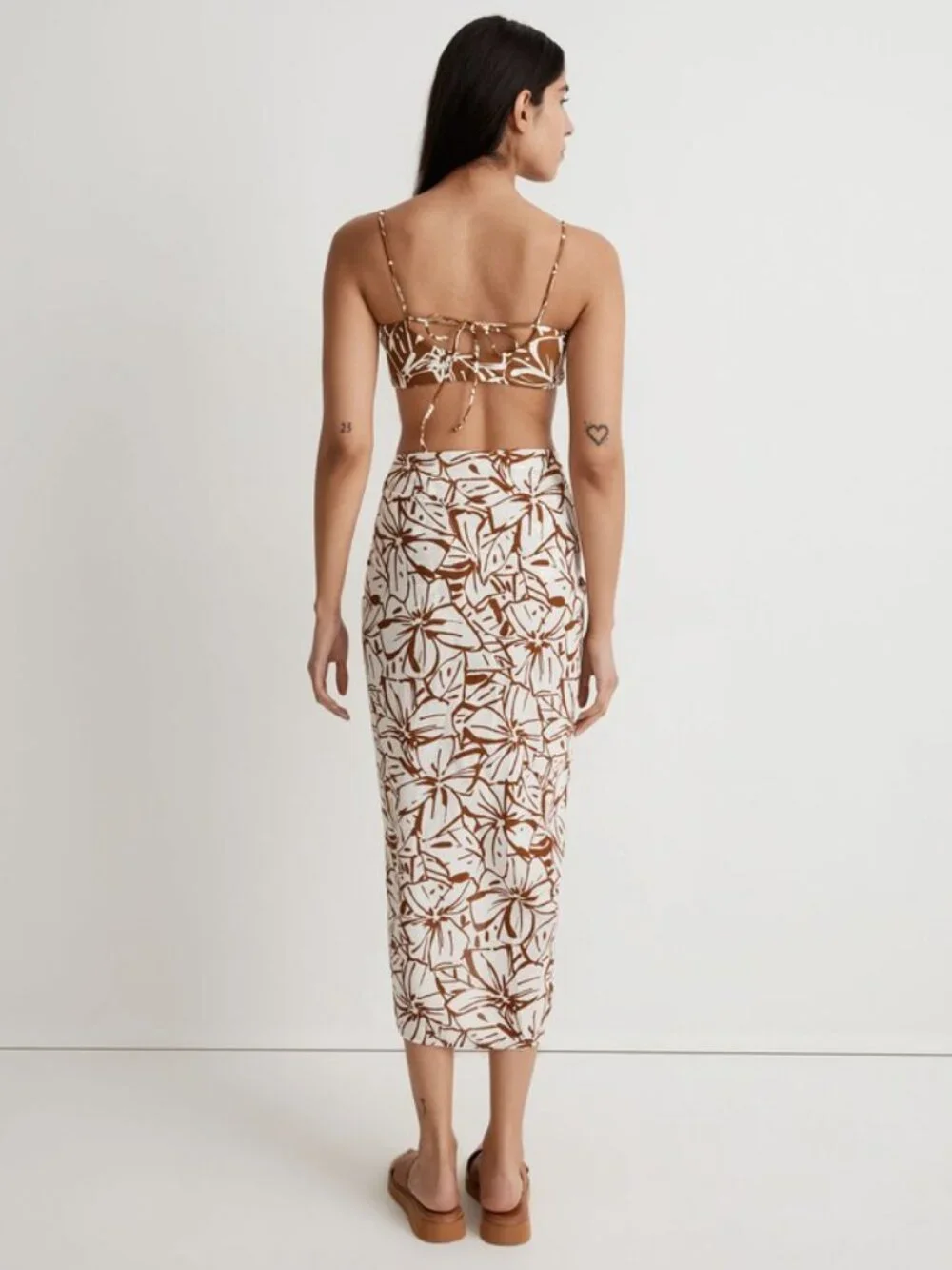 Madewell Crinkle Cotton Sarong in Abstract Flora - One Size